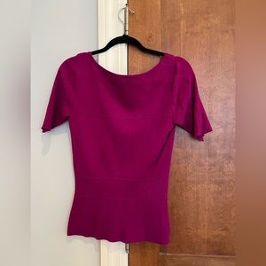 Ann Taylor Short Sleeve Light Sweater Blouse in Pink